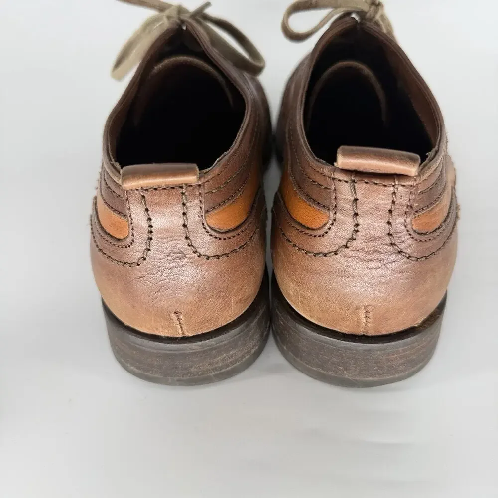 Johnston & Murphy 1850 Brown Leather Cap Toe Lace Up Oxfords Shoes Men's 10 M